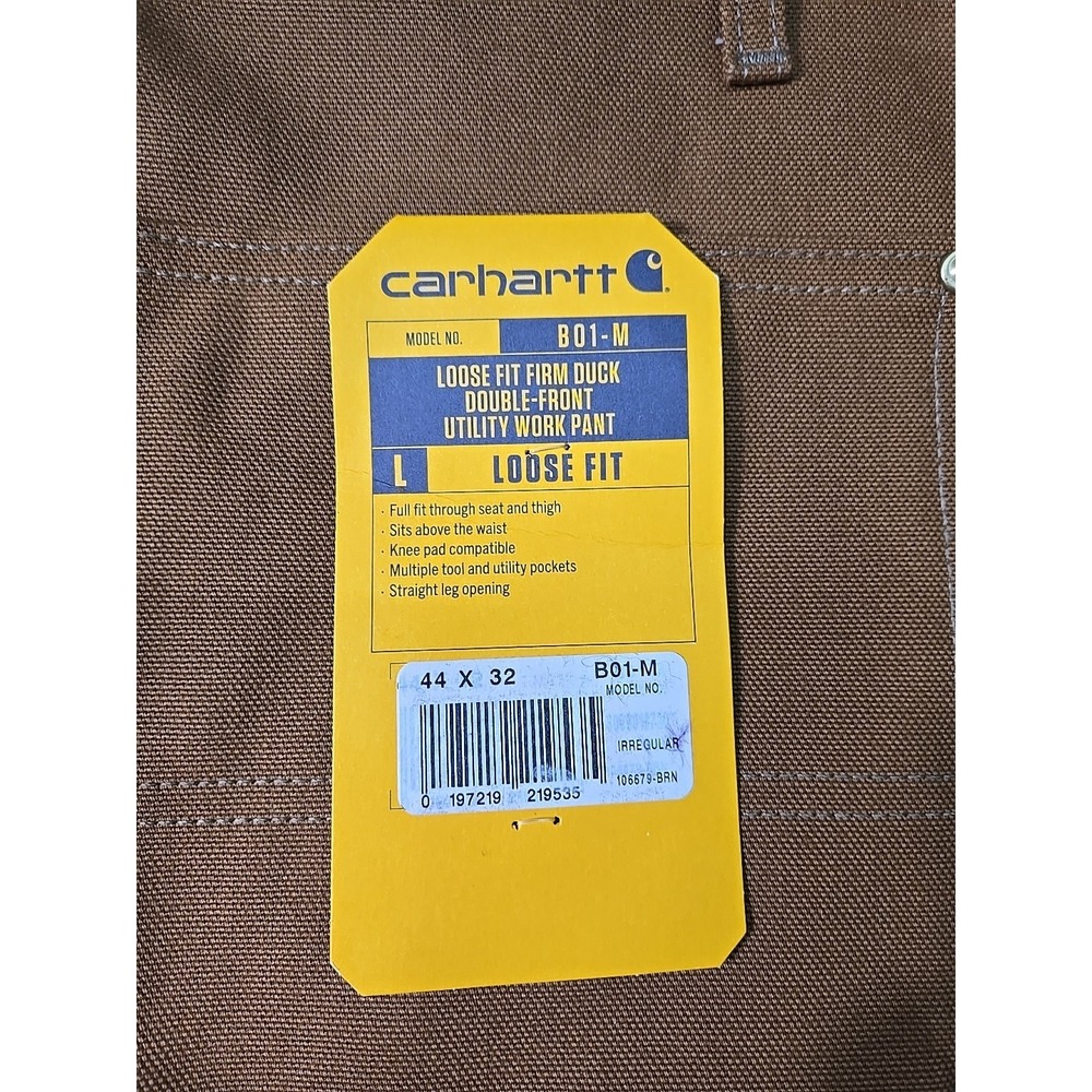 NWT Carhartt Loose Fit‎ Firm Duck Double Front Utility Work Pants 44x32 B01-M - Picture 3 of 11